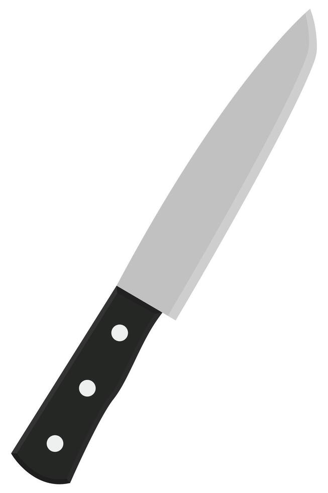 Kitchen knife flat icon isolated on white background. vector