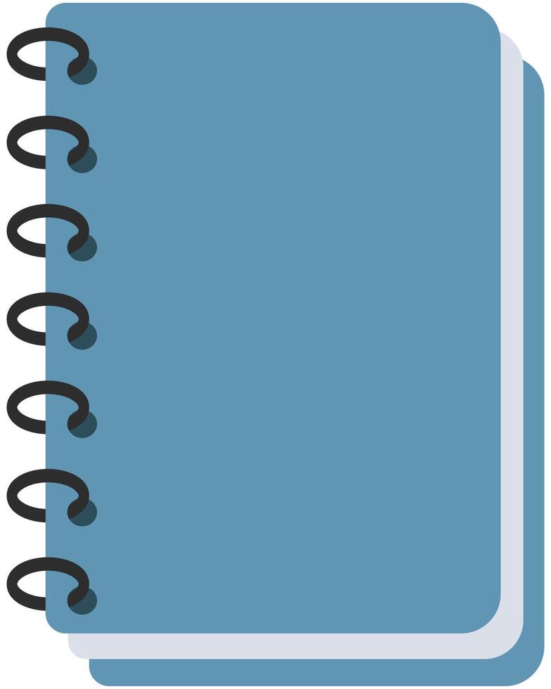 of cartoon blue notepad isolated on white background. vector
