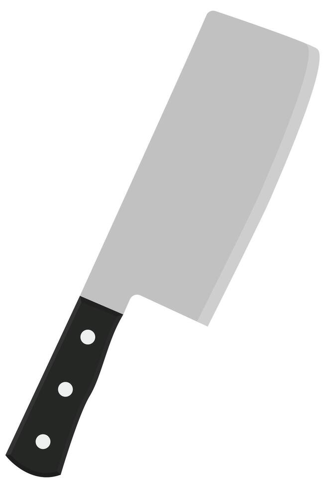 butcher meat cleaver flat illustration isolated on white background. vector