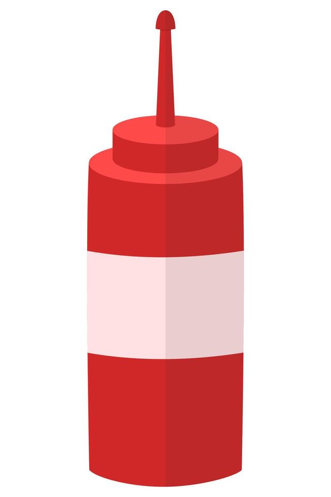Tomato sauce bottle flat icon isolated on white background vector