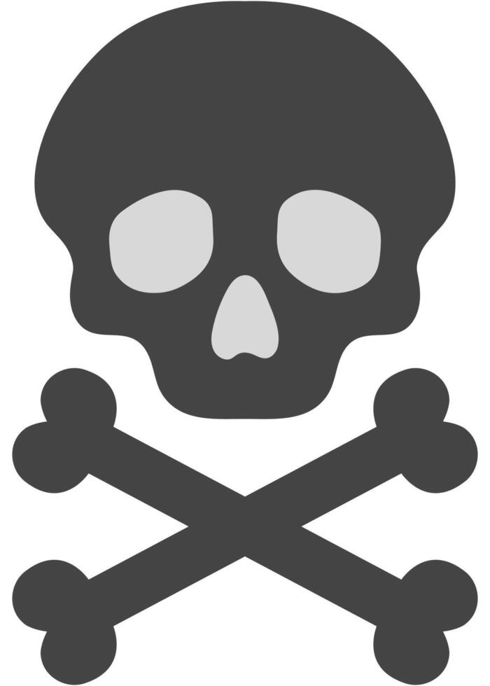 Skull and cross bones flat icon isolated on white background. vector