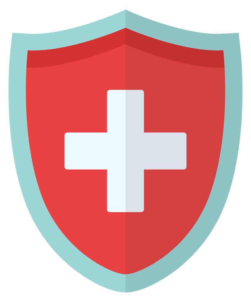 Flat illustration of shield guard protection isolated on white background. vector
