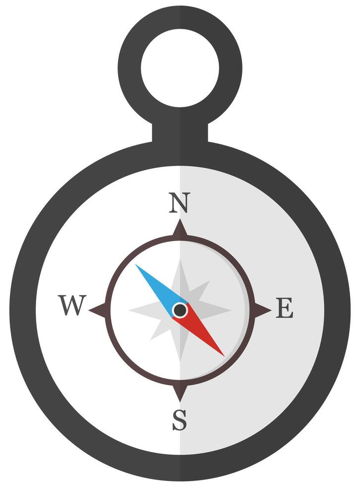 Flat icon of a compass isolated on white background. vector