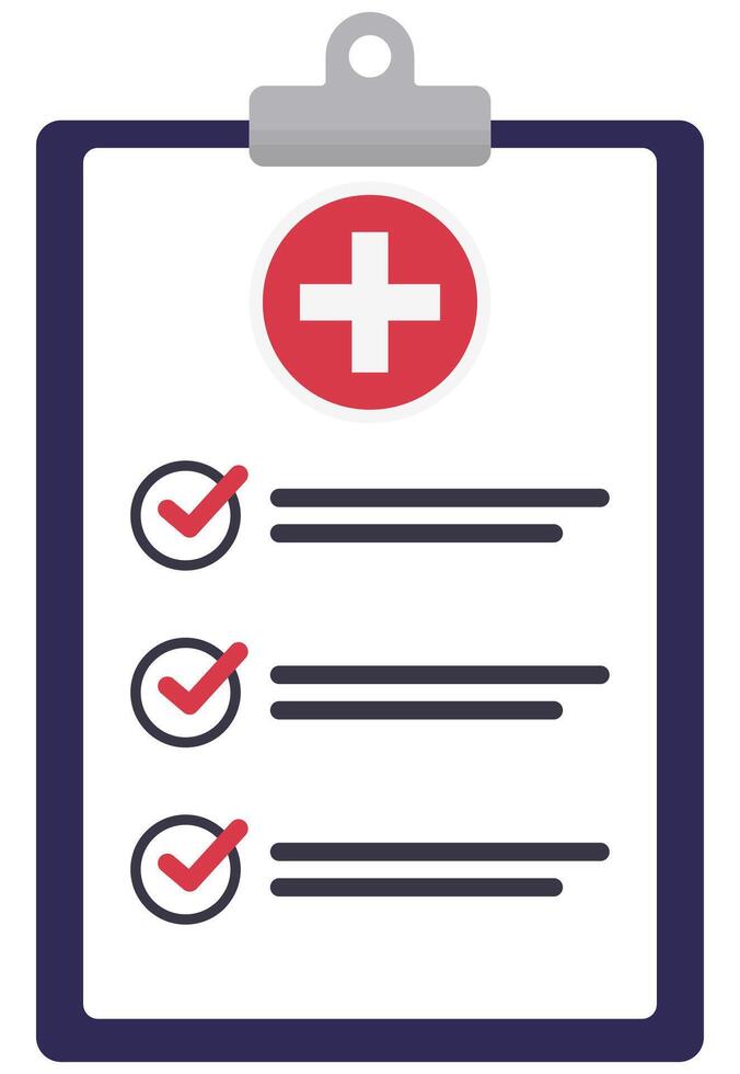Medical clipboard flat icon isolated on white background. vector