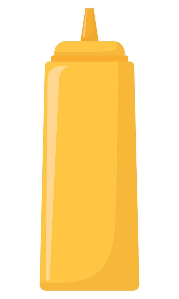 Mustard bottle flat design illustration isolated on white background. vector