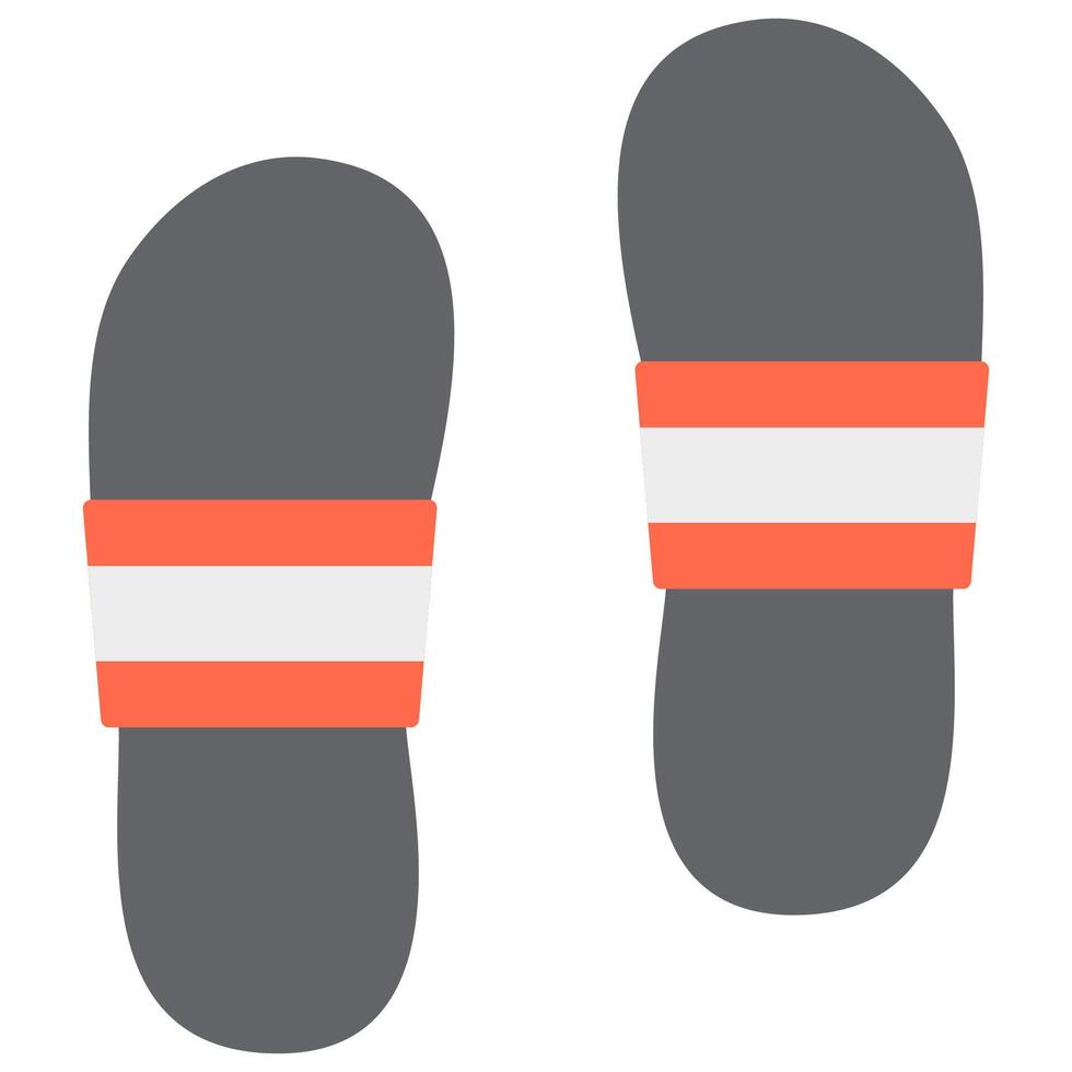 House slippers flat icon isolated on white background. vector