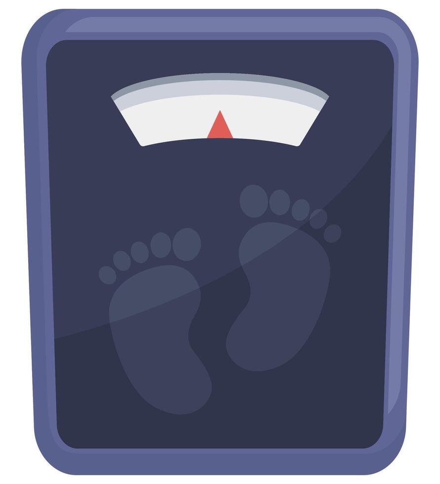 Flat illustration of weight scale isolated on white background. vector