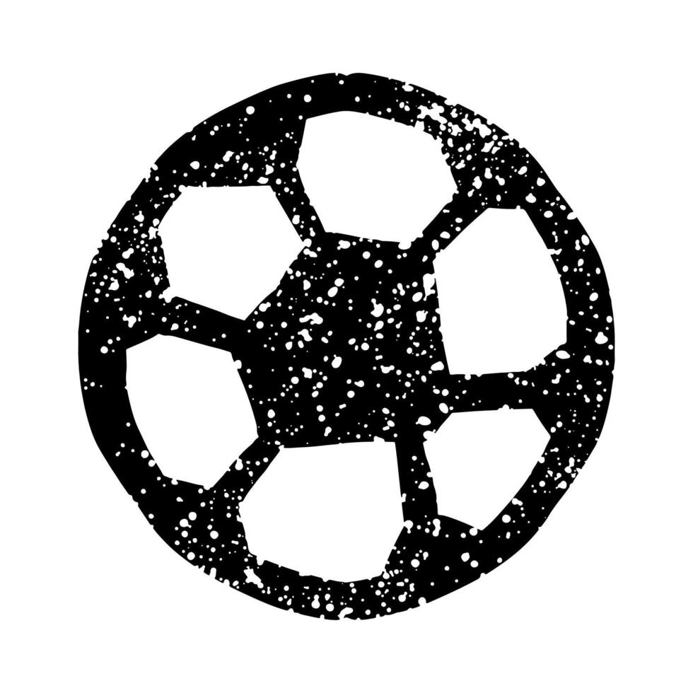 Hand drawn soccer ball in graffiti style with grunge texture vector
