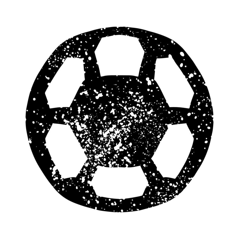Hand drawn soccer ball in graffiti style with grunge texture vector