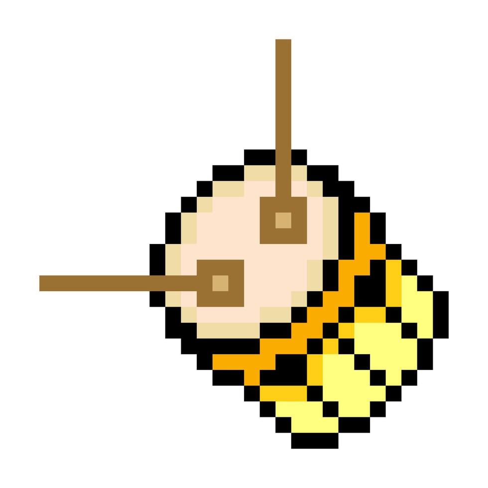 Drum in pixel art style vector