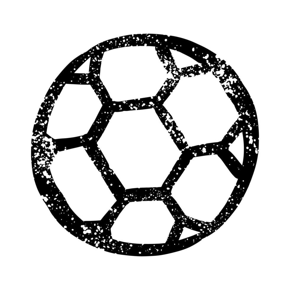 Hand drawn soccer ball in graffiti style with grunge texture vector