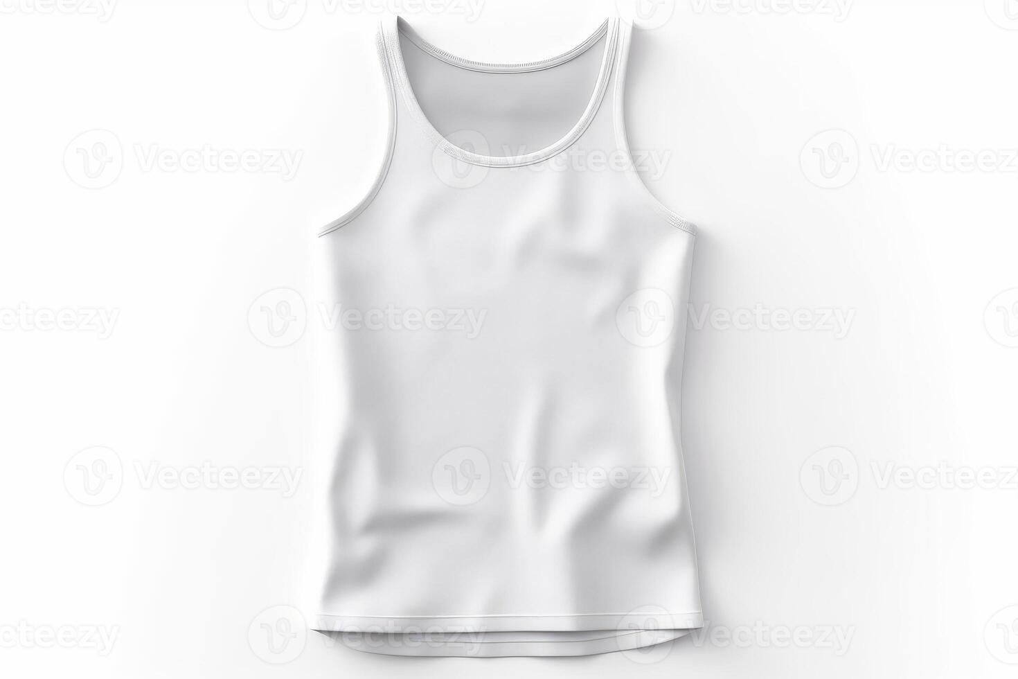 Blank white t-shirt mockup on white background. 3D rendering photo