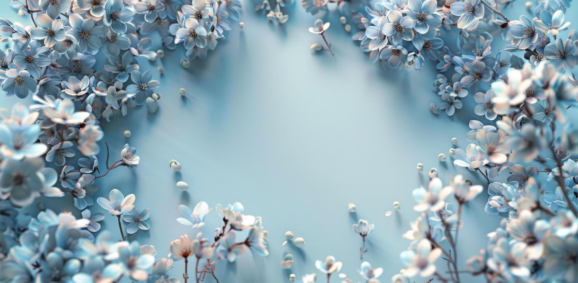 White Flowers Against A Blue Sky photo