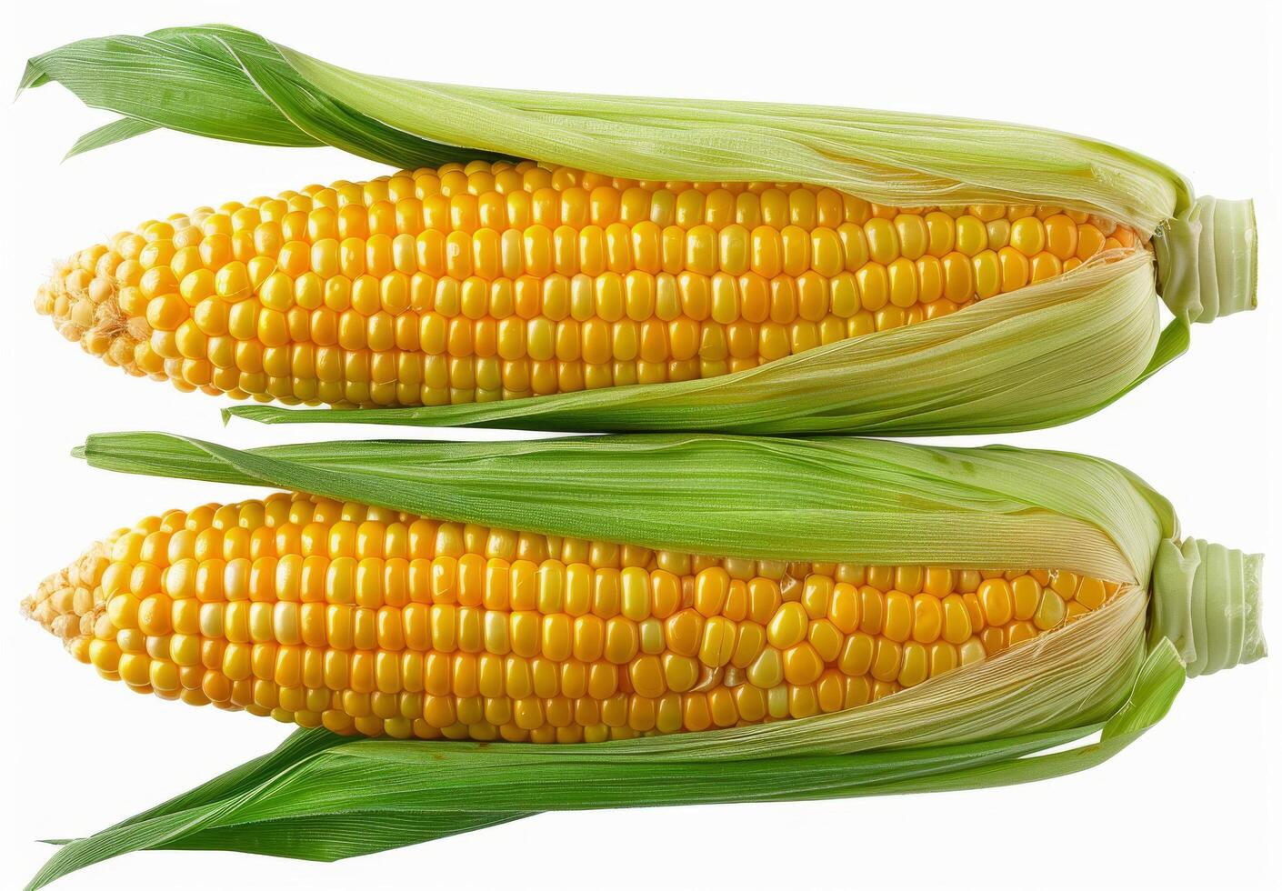 Two Fresh Corn Ears With Husks photo