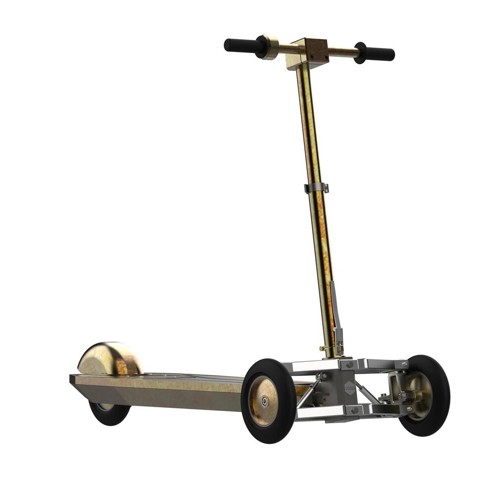 Three-wheel scooter close-up scene isolated on background. Ideal for large publications or printing. 3d rendering - illustration photo