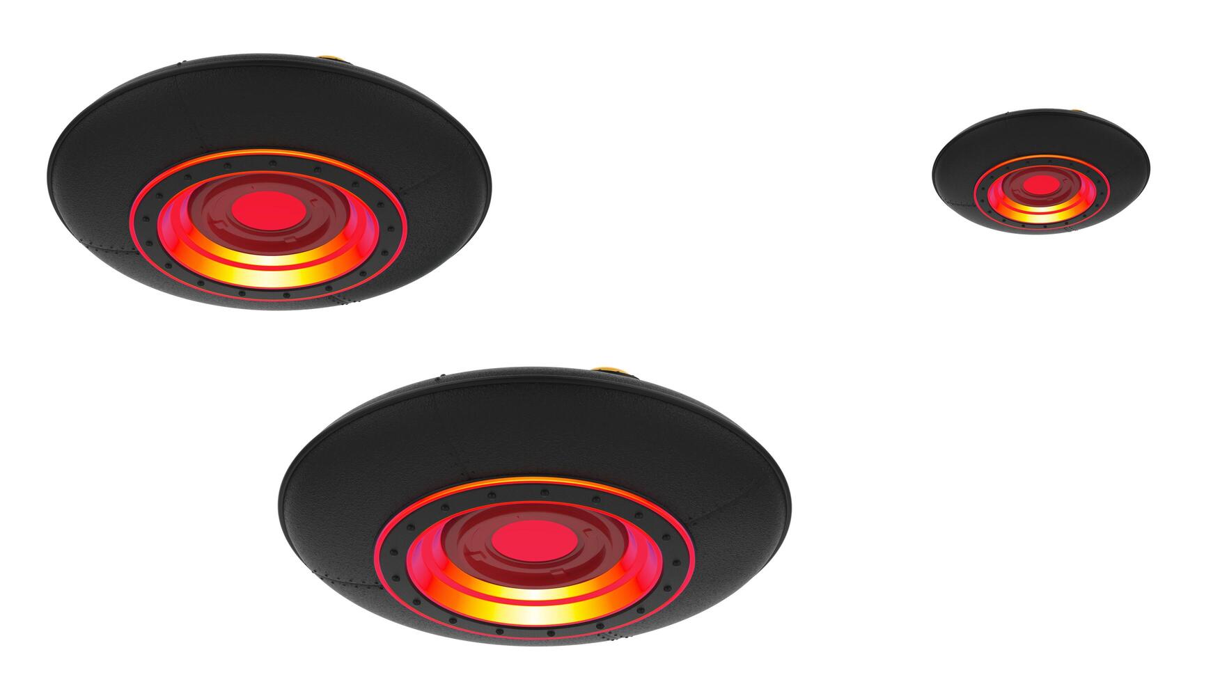 UFO close-up scene isolated on background. 3d rendering - illustration photo