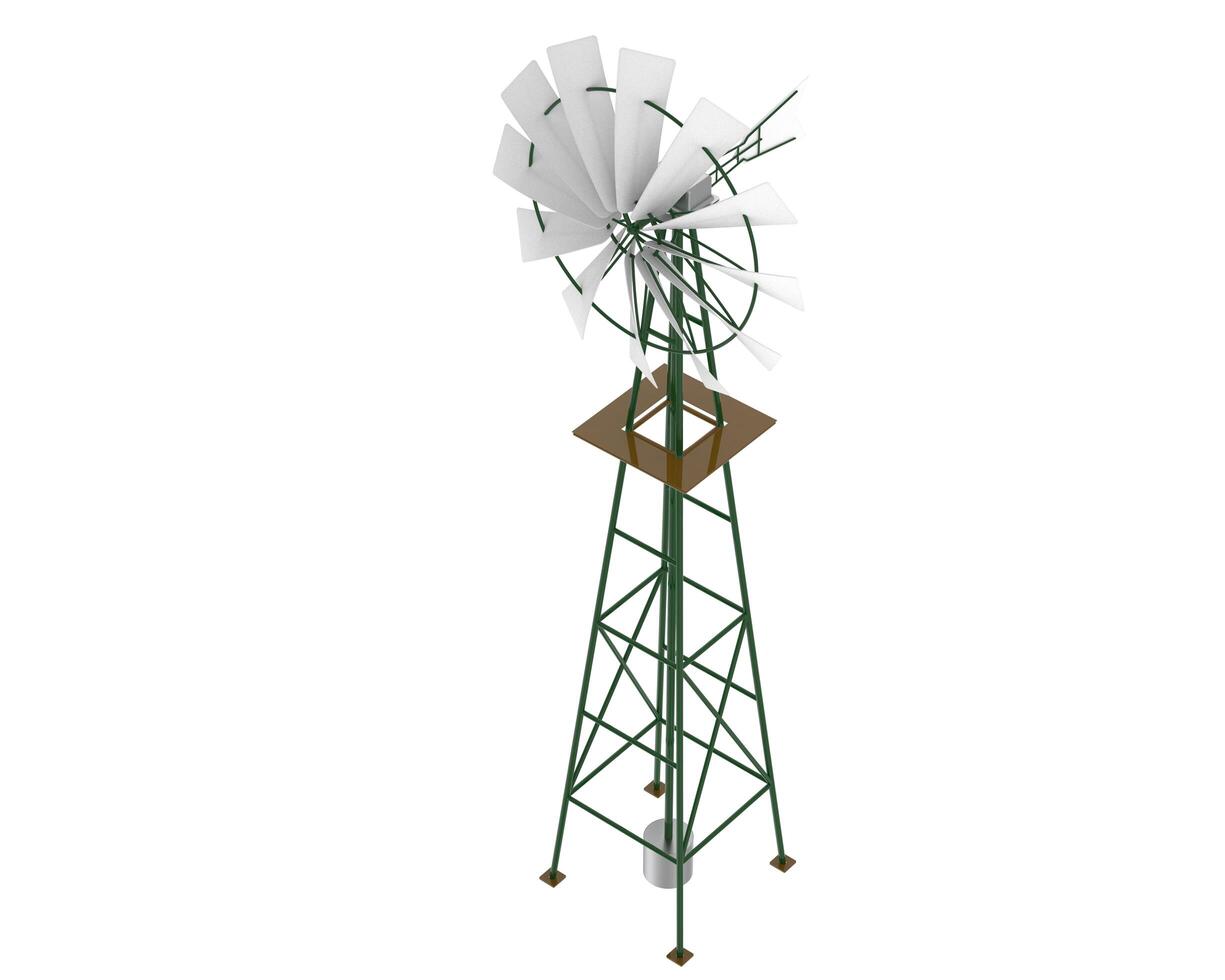 Windmill isolated on background. 3d rendering - illustration photo