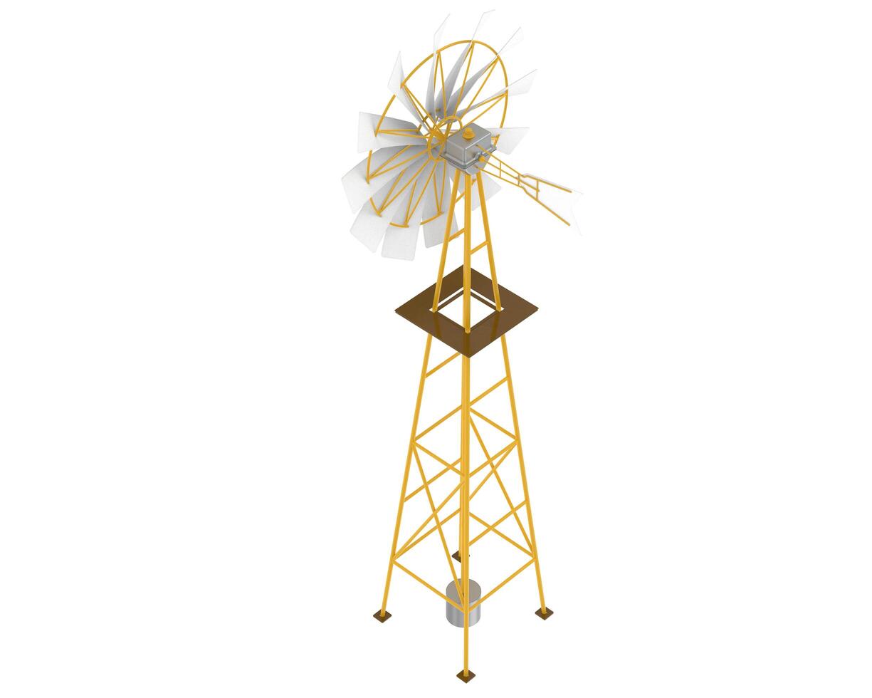 Windmill isolated on background. 3d rendering - illustration photo