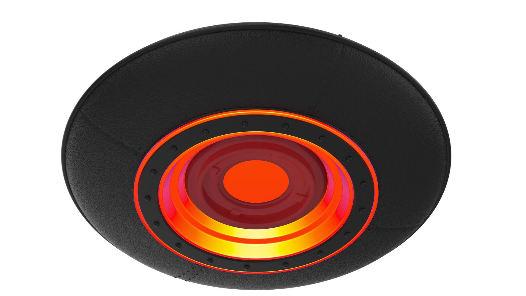 UFO close-up scene isolated on background. 3d rendering - illustration photo