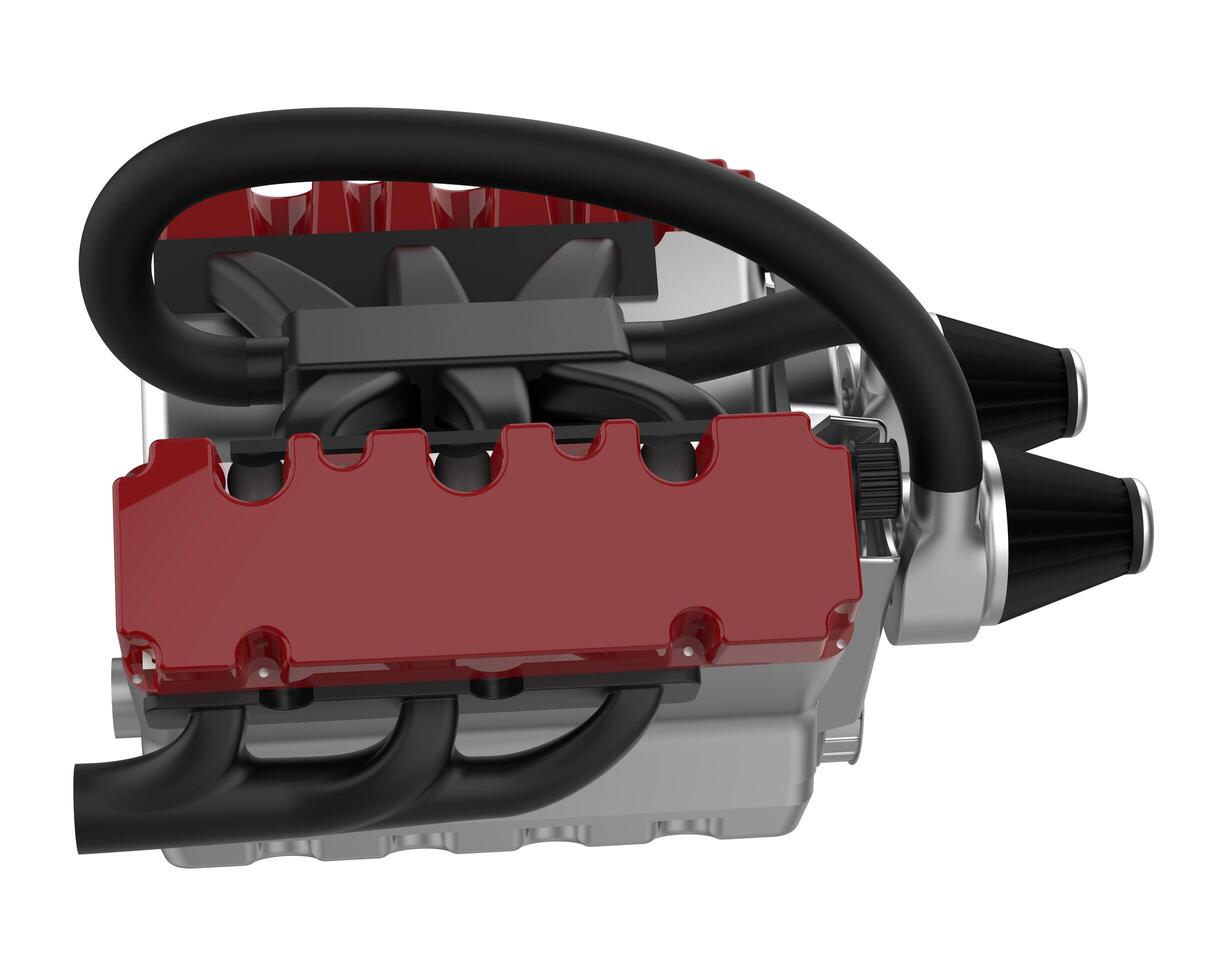 Supercar engine isolated on background. 3d rendering - illustration photo