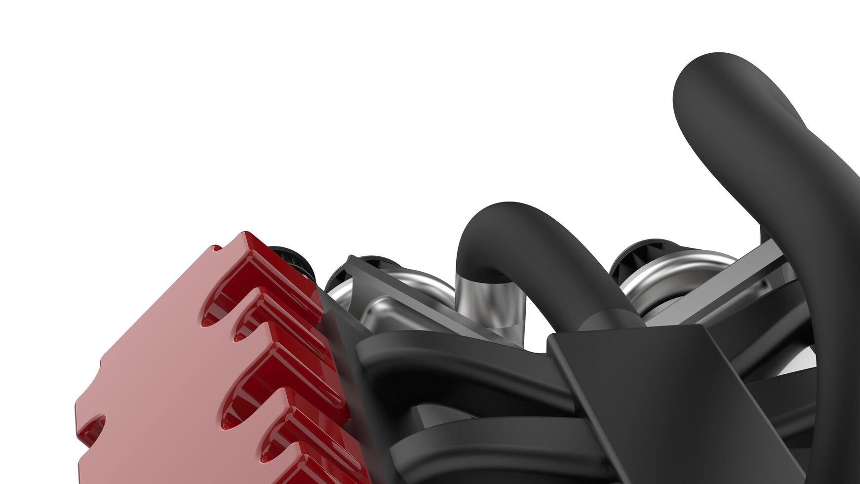 Supercar engine isolated on background. 3d rendering - illustration photo