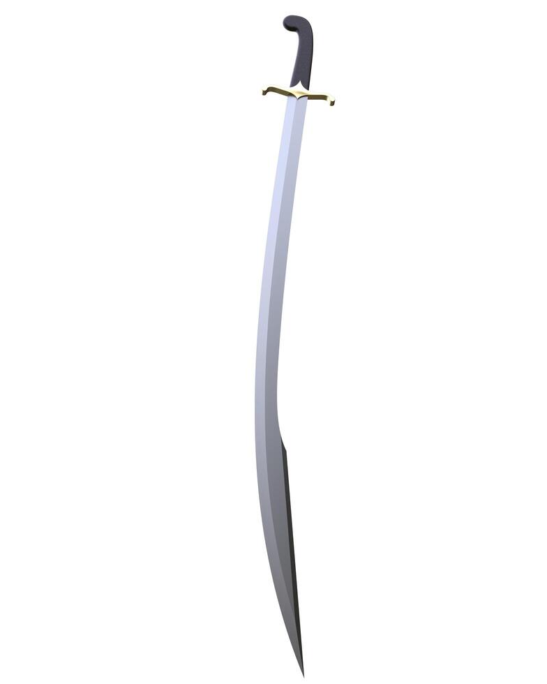Yatagan isolated on background. 3d rendering - illustration photo