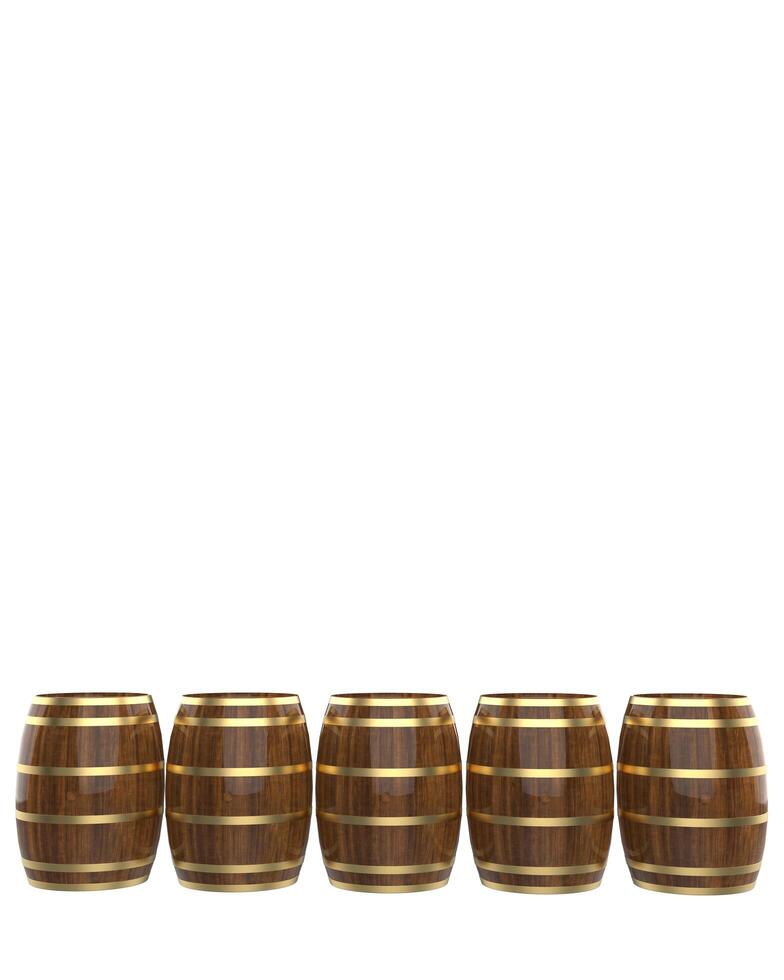 Whiskey barrel close-up scene isolated on background. 3d rendering - illustration photo
