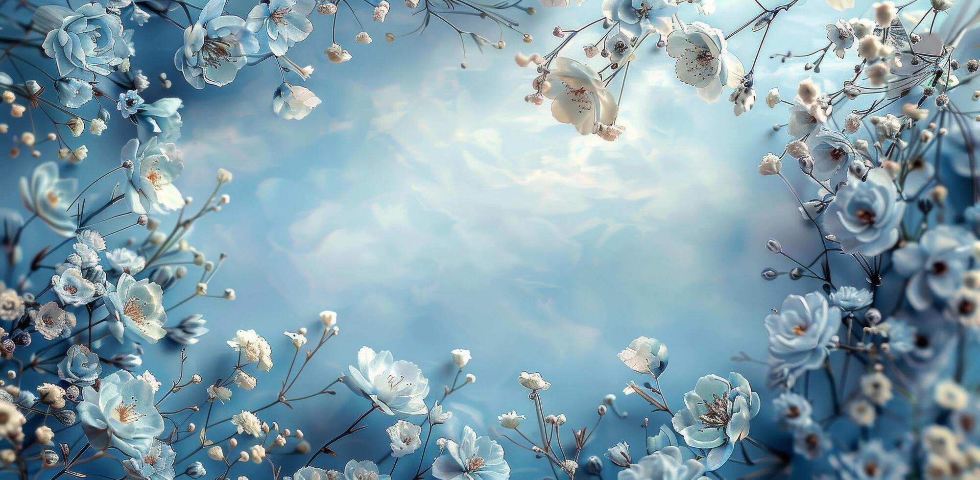White Flowers Against A Blue Sky photo