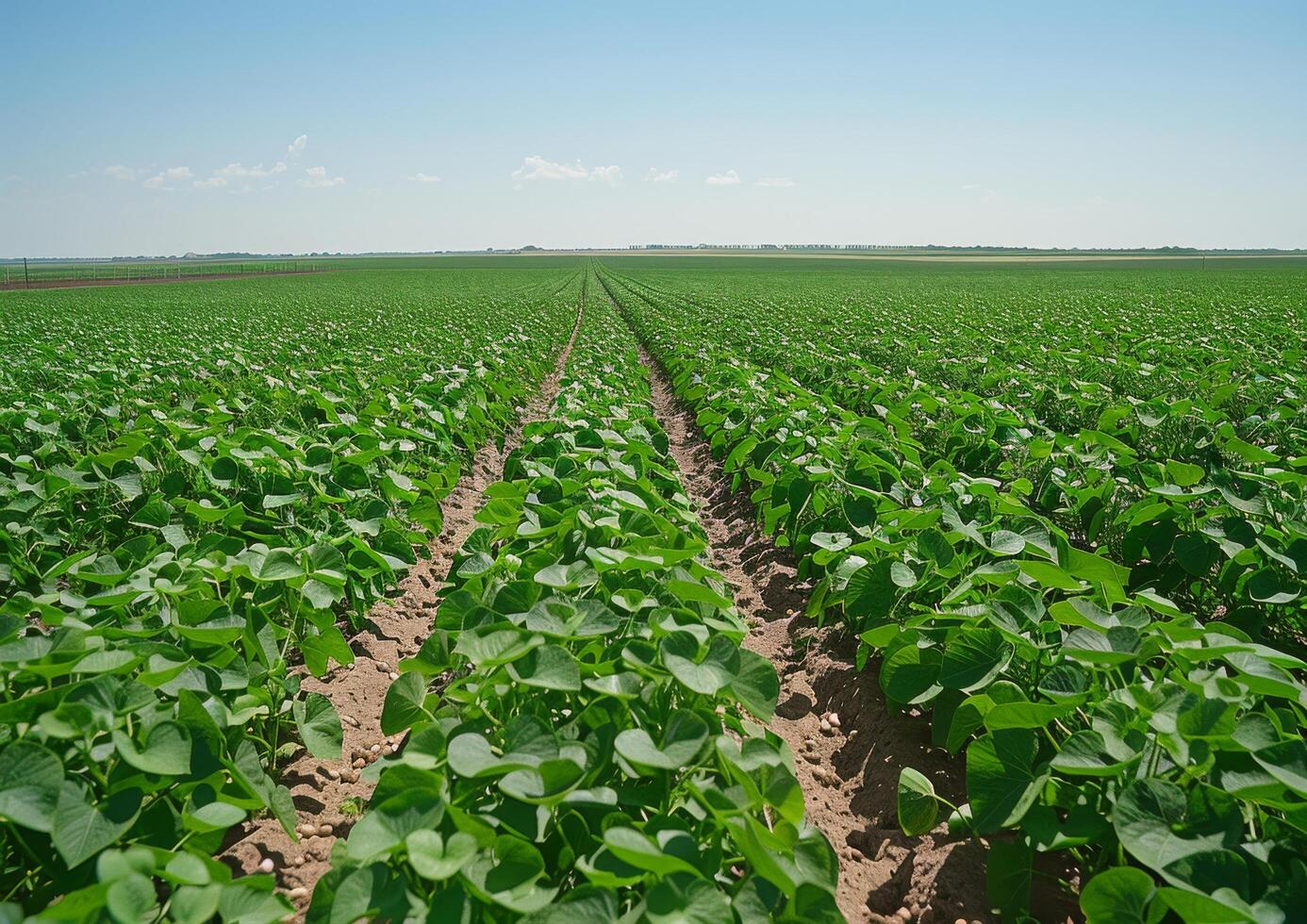 Soybean Field Rows on a Sunny Day photo