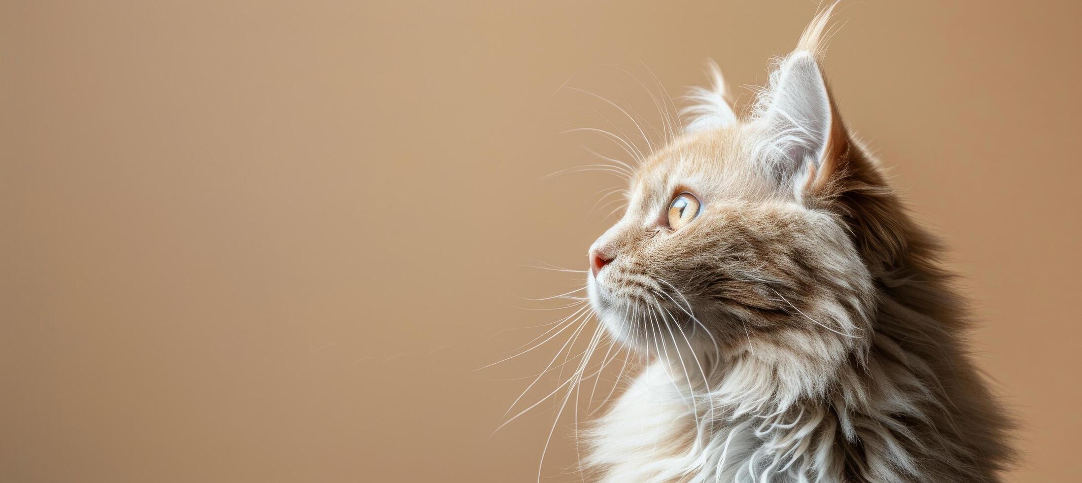 Maine Coon Cat Looking Up In A Room photo