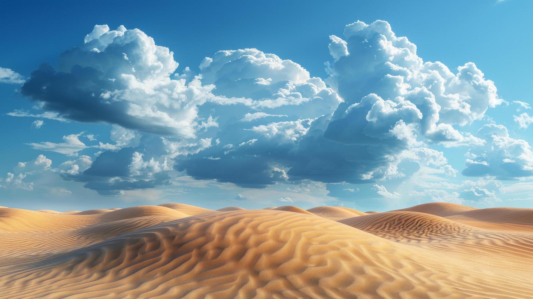 Desert Landscape With Clouds photo