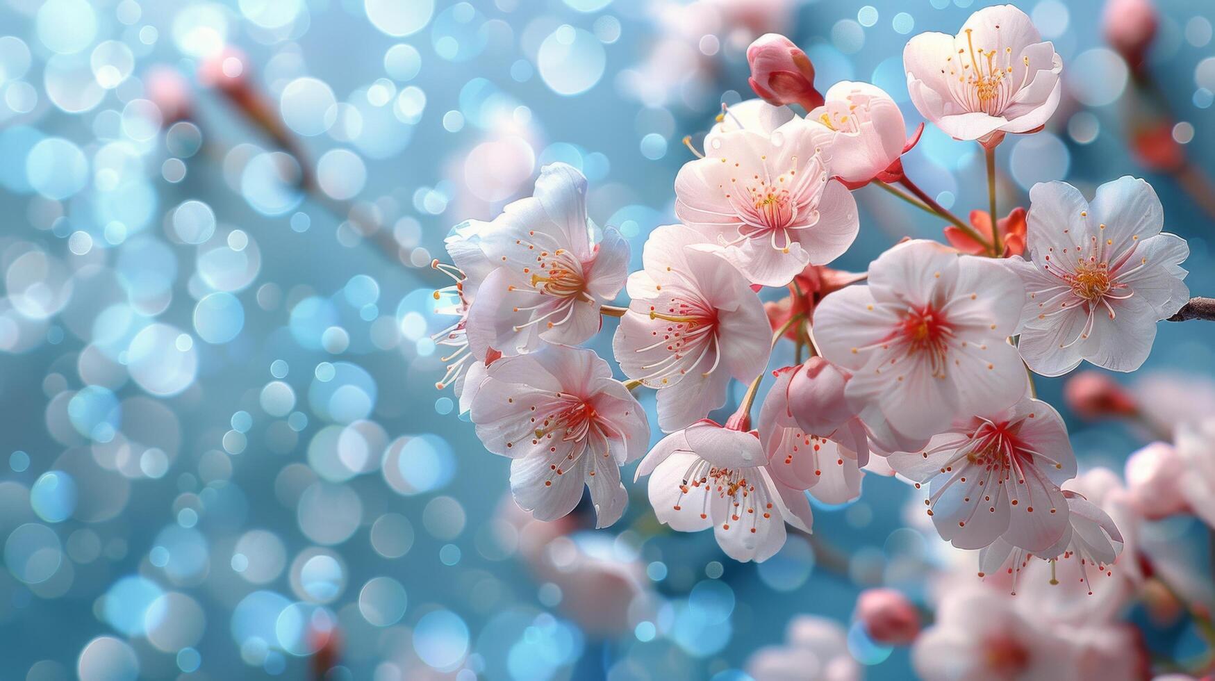 Close-Up of Flower on Tree Branch photo