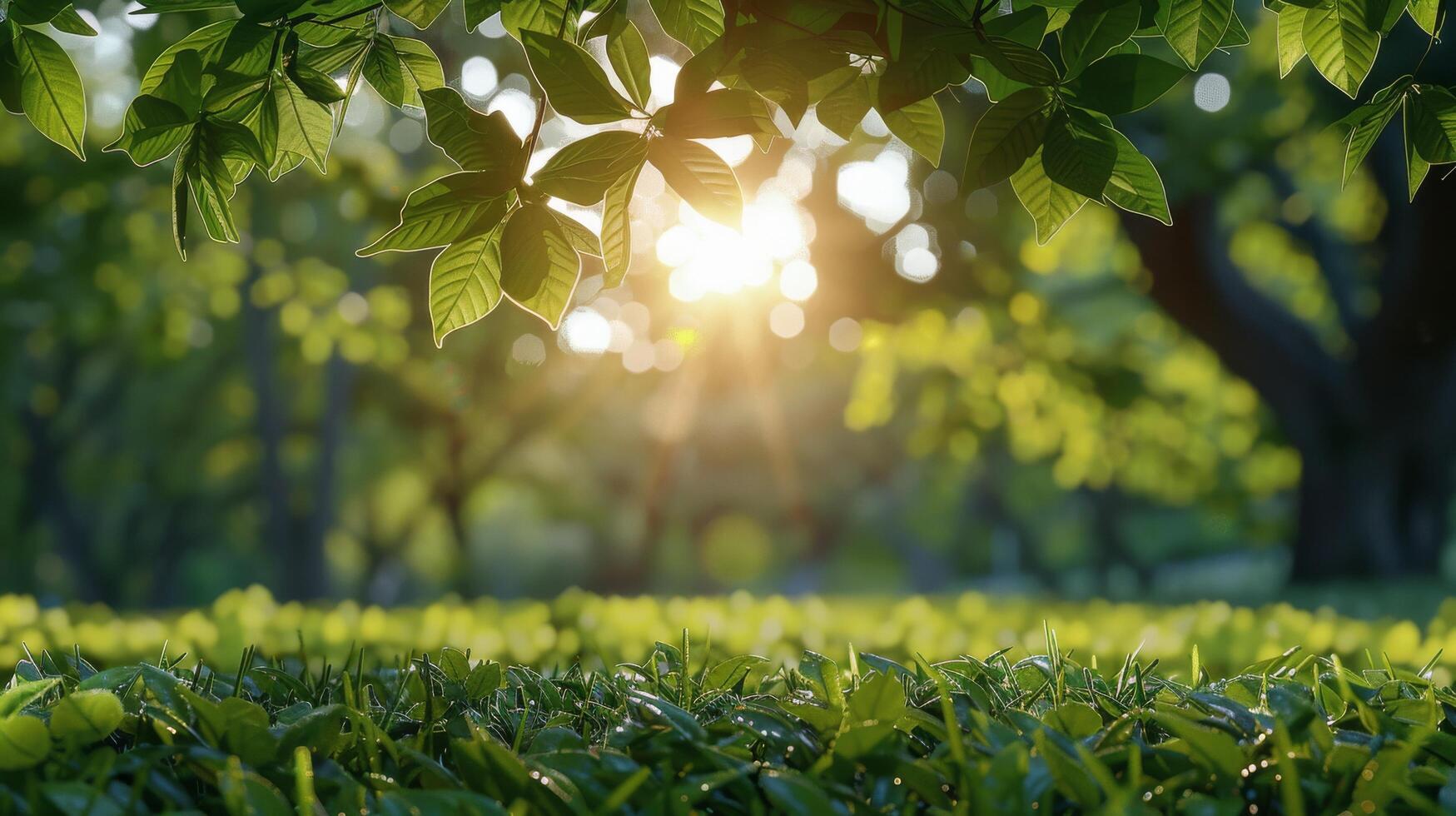 Dense Green Forest With Abundant Leaves photo