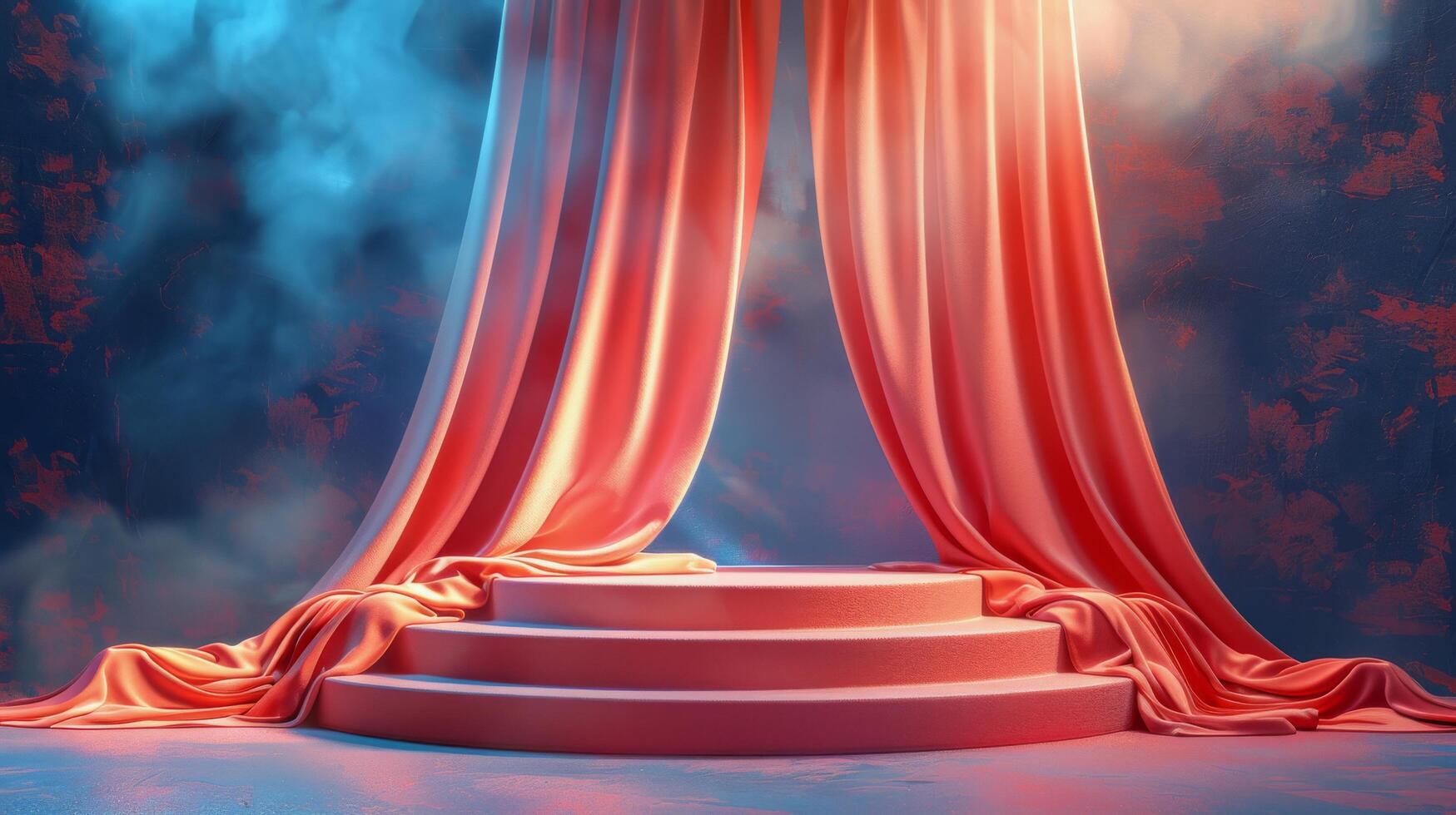 Pink Room With Curtain and Round Table photo