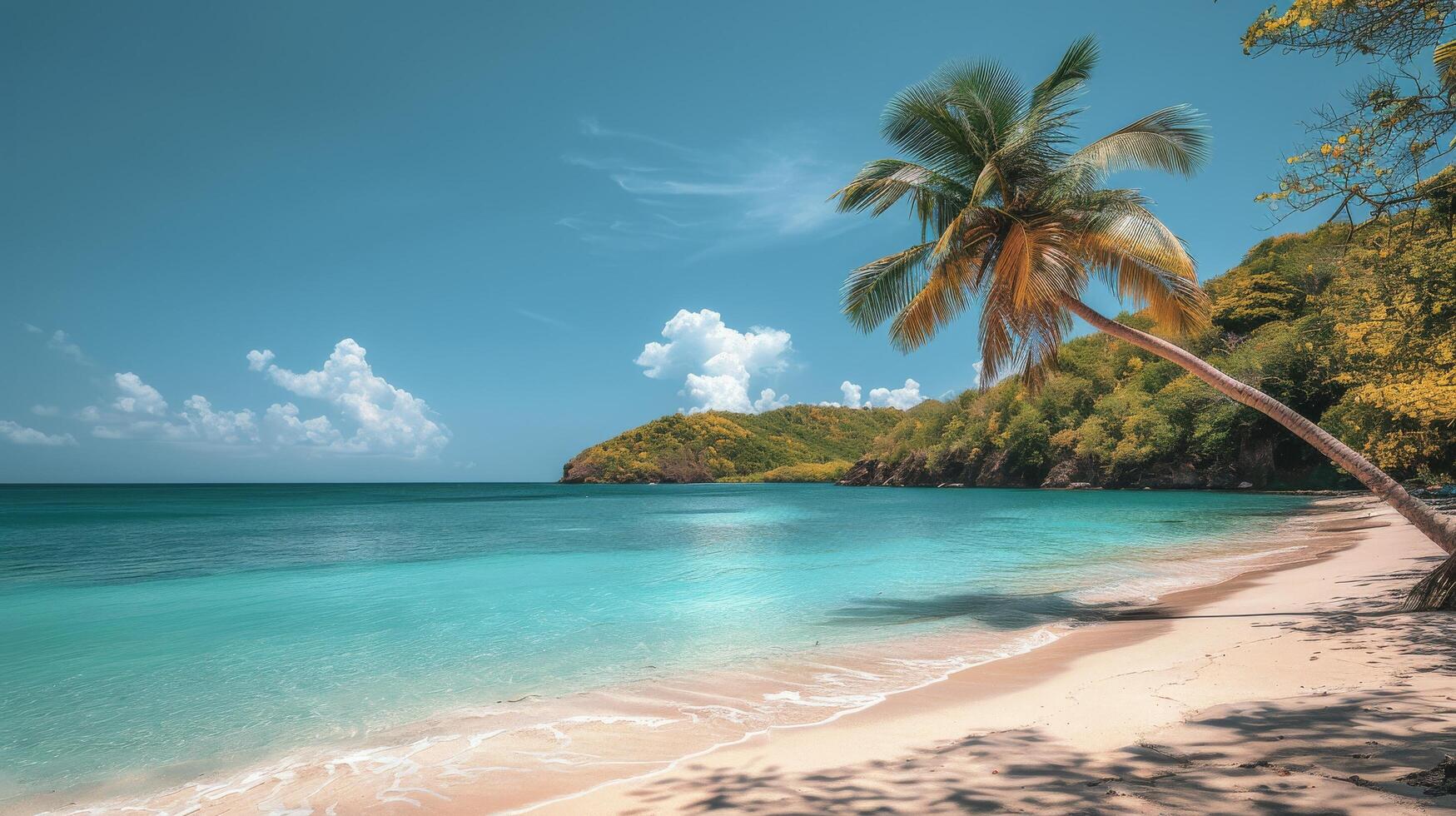 Palm Tree on Sandy Beach photo