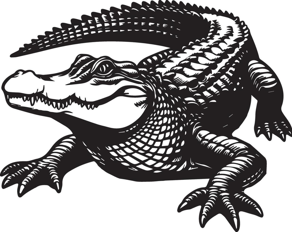 alligator silhouettes art illustration vector