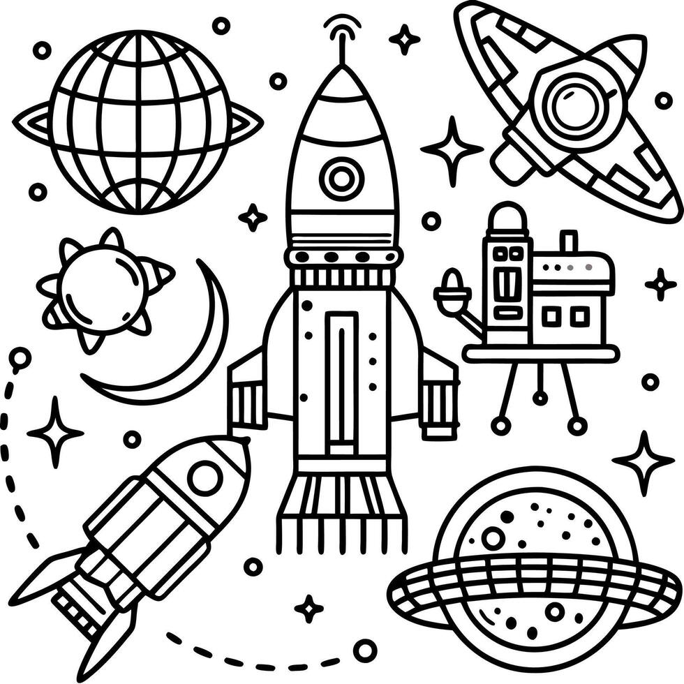 space station illustration vector