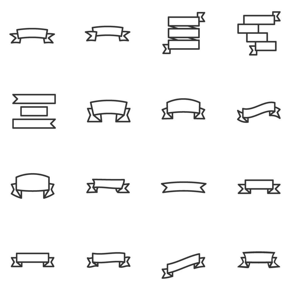 Ribbon banner icon outline illustration 47024666 Vector Art at Vecteezy