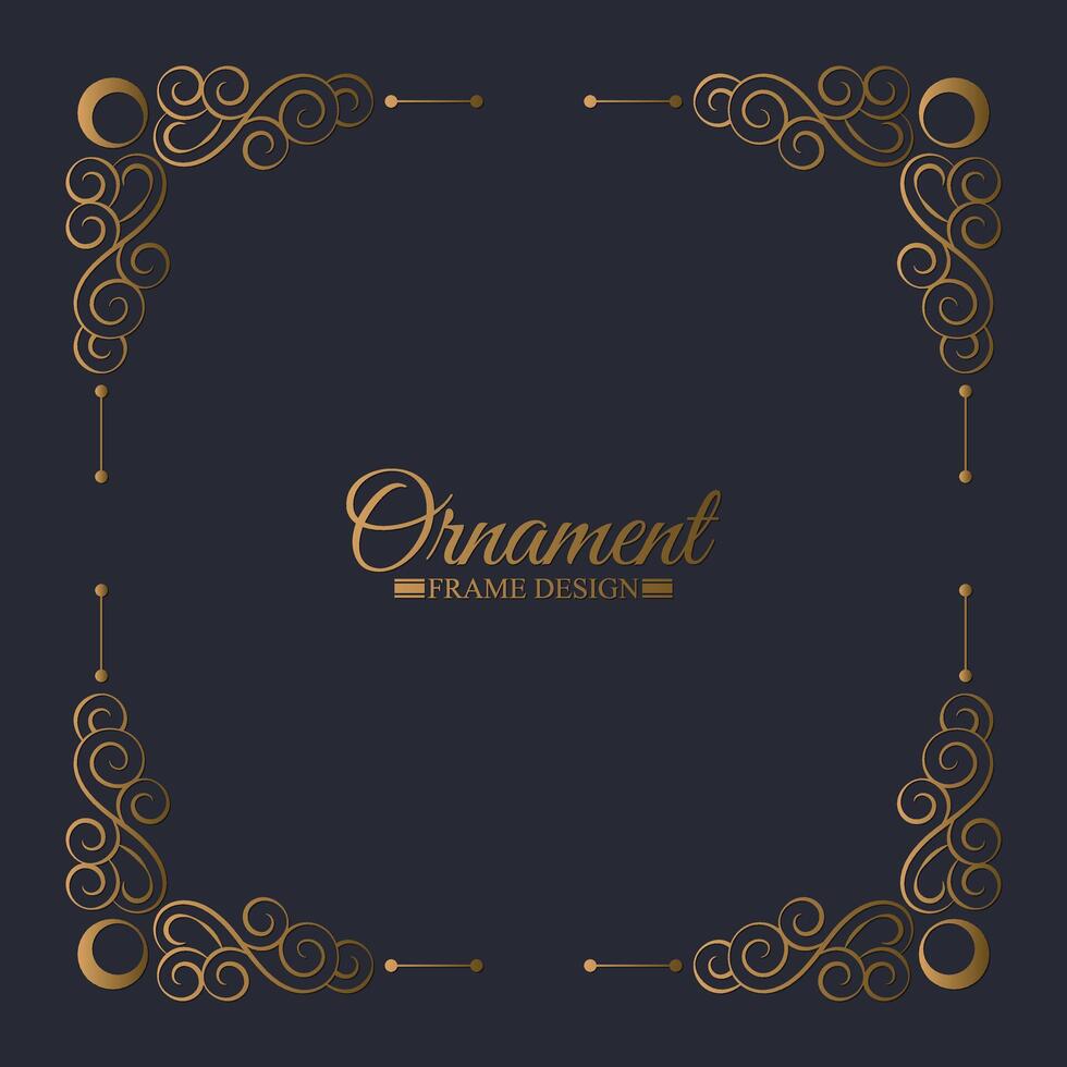 Elegant gold decorative frame design background vector