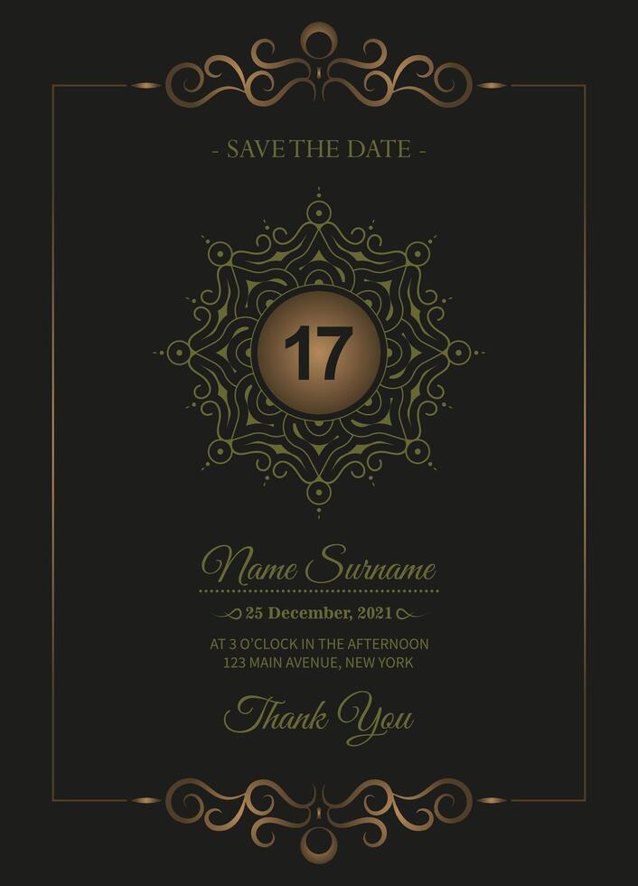 elegant birthday invitation template vector
