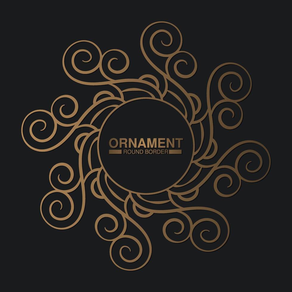 Luxury Gold round floral frame design vector