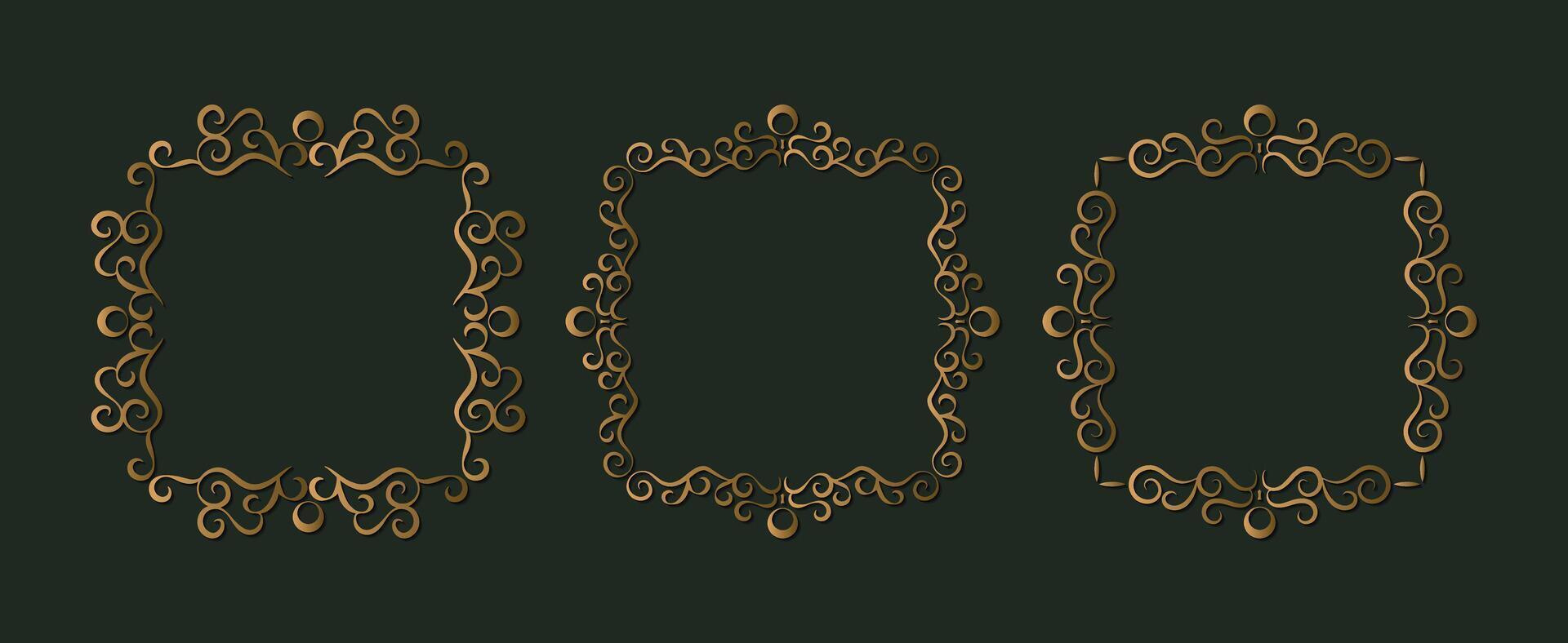 Luxury vintage ornamental frame collection vector