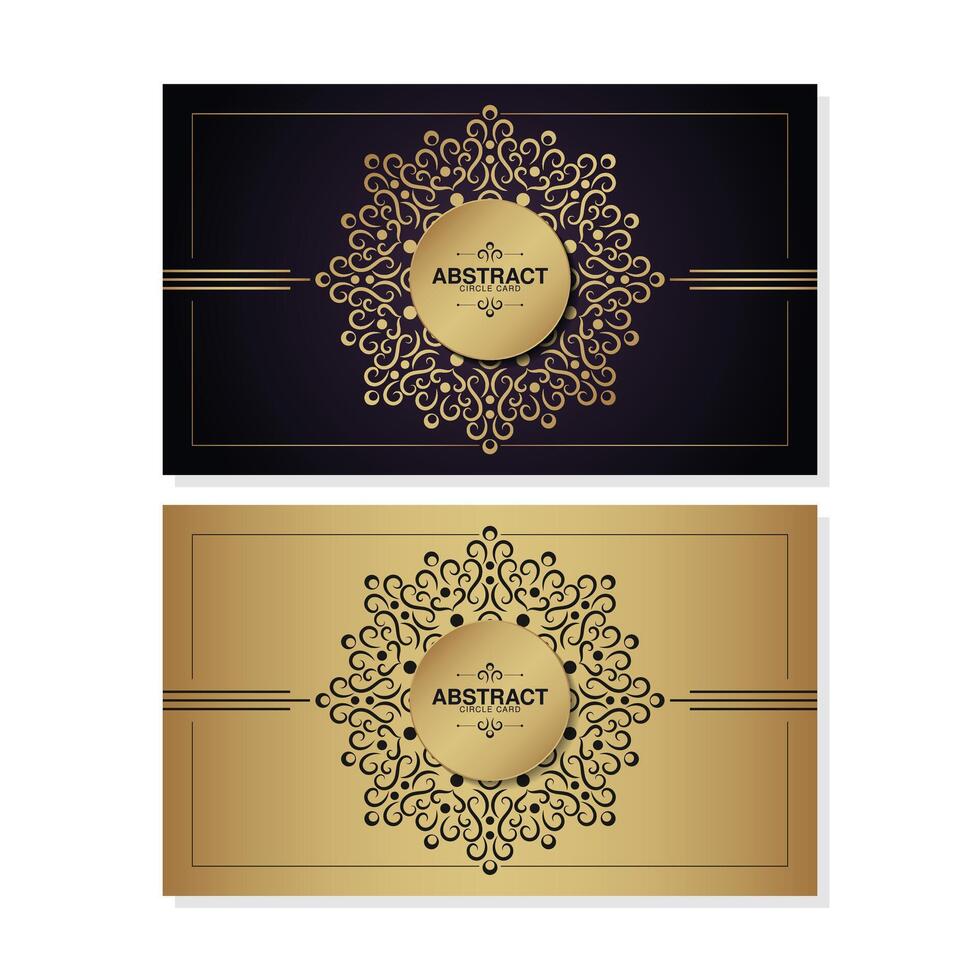 luxury ornament circle border design card vector