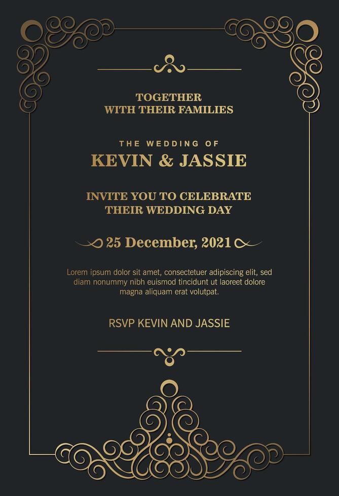 Luxury Invitation card design vintage style vector