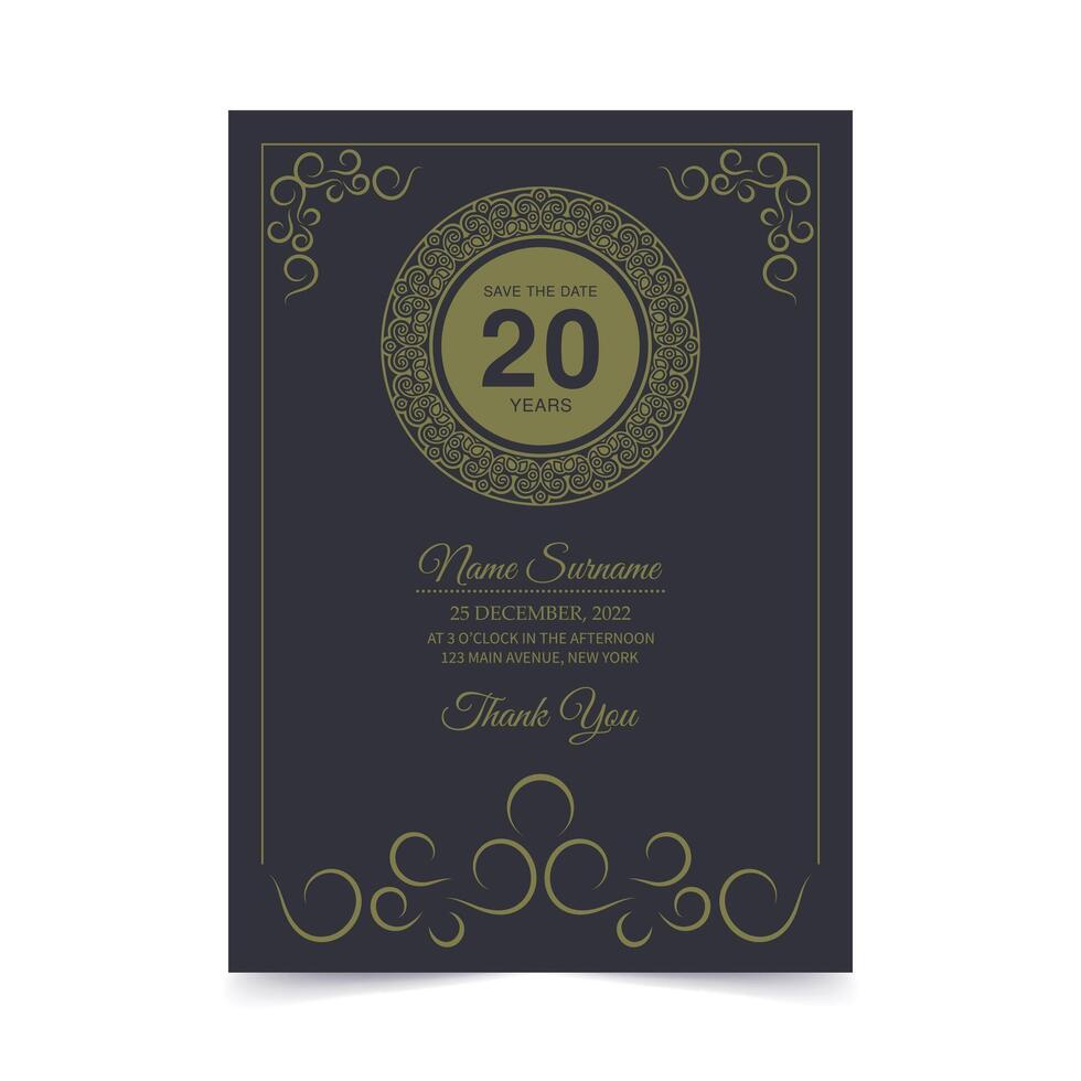 ornament pattern style elegant birthday invitation vector