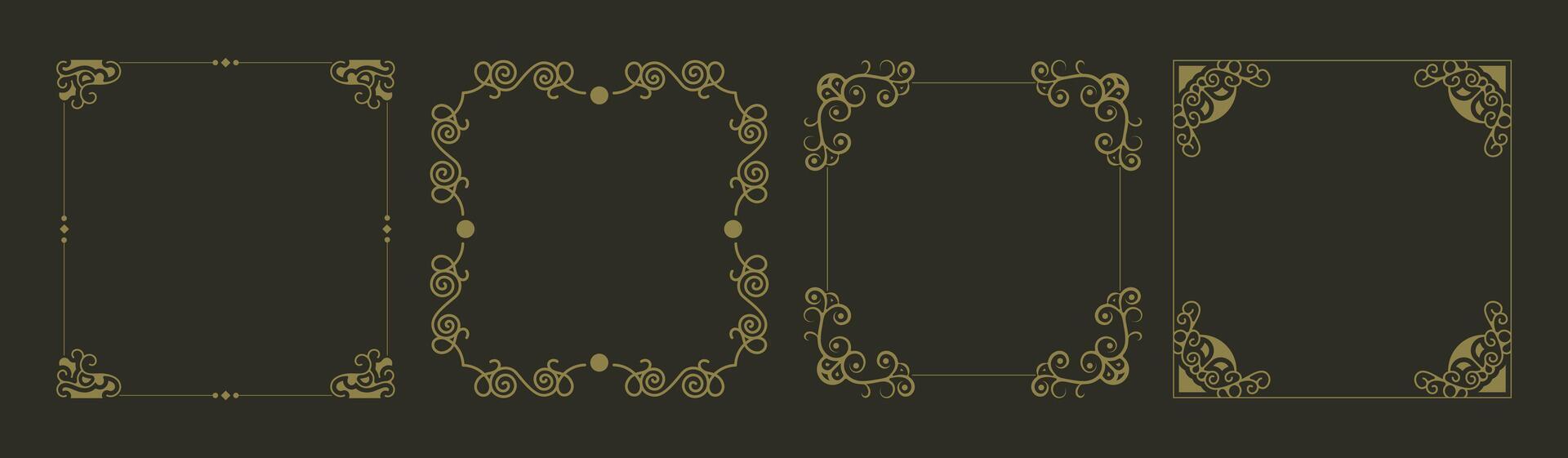 Frame ornamental elements design collection vector