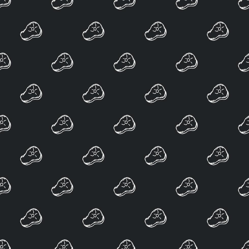 Seamless steak pattern. Drawn meat background vector