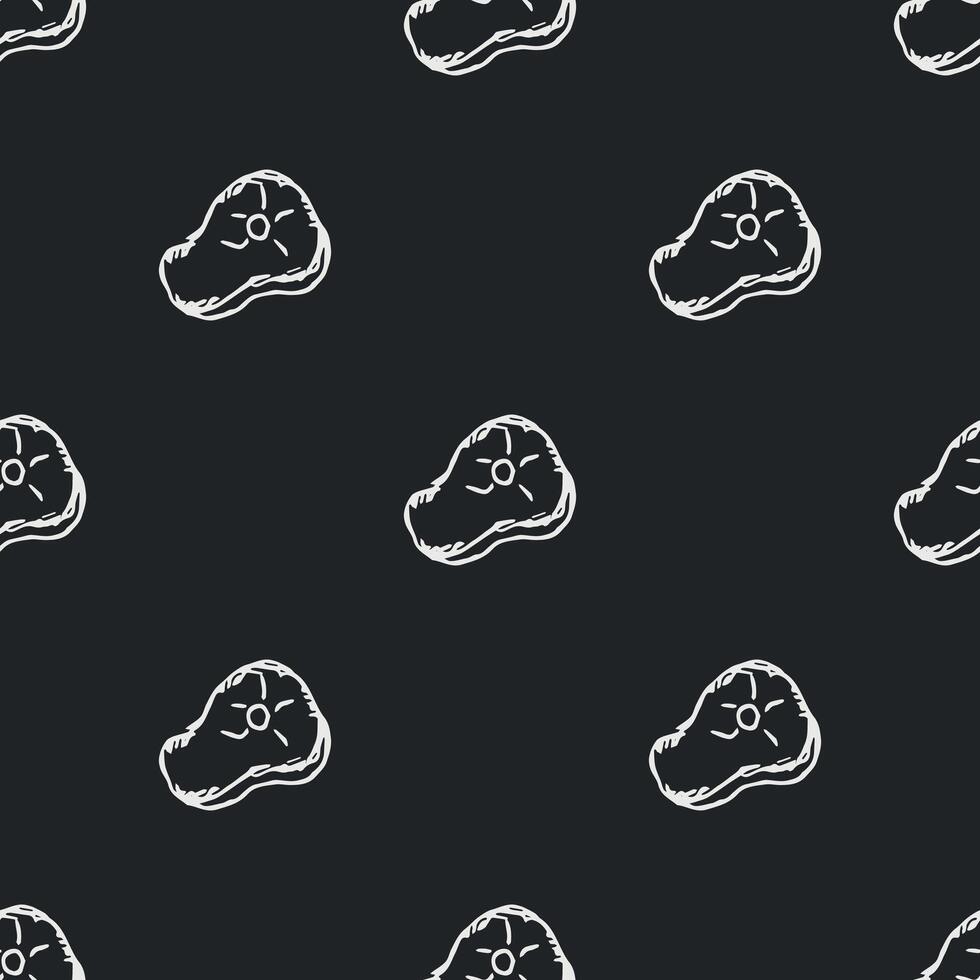 Seamless steak pattern. Drawn meat background vector