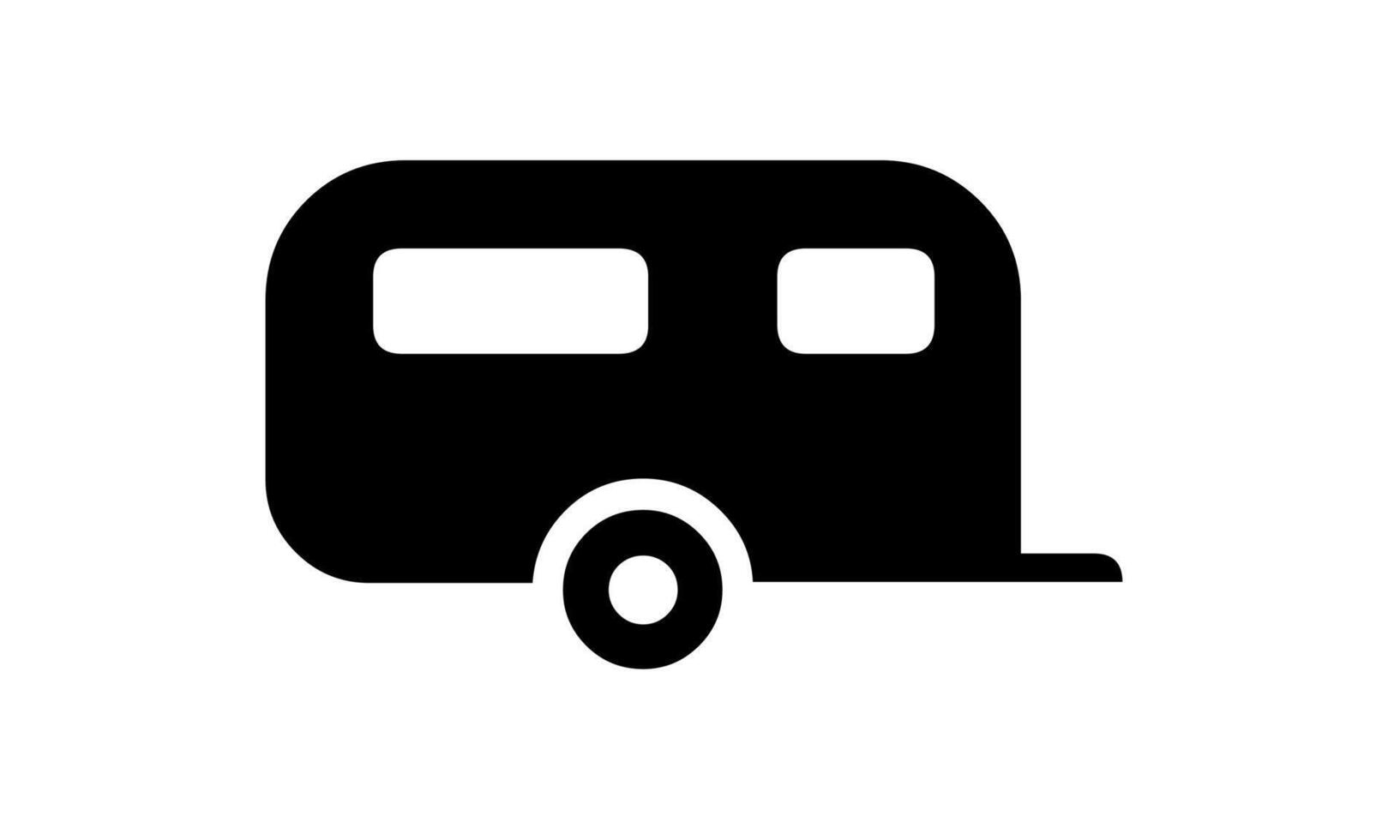 Classic Black and White Caravan Symbol Isolated on White Background vector