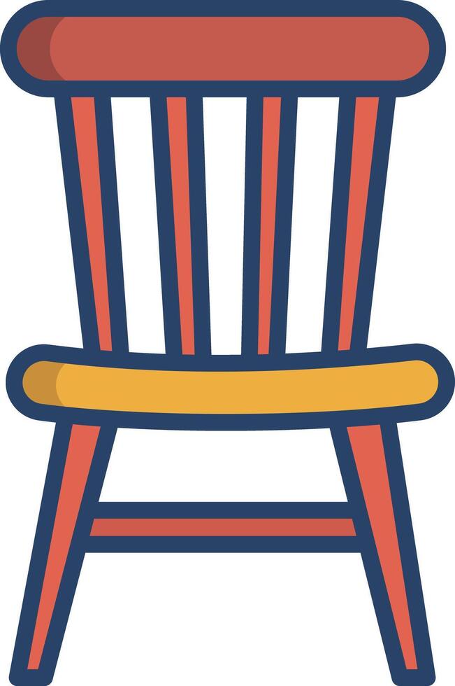 chair linear color illustration vector